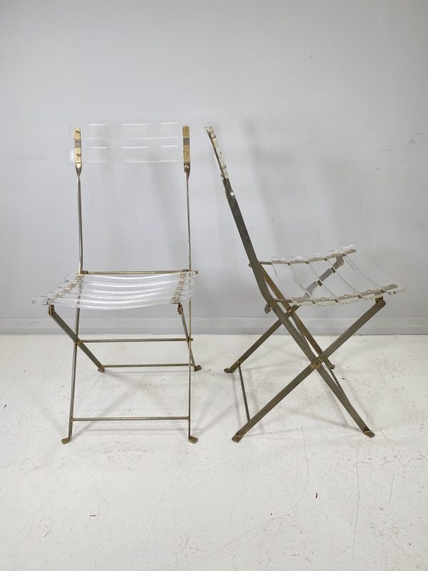 Vintage Lucite and Metal Folding Chairs - Image 2