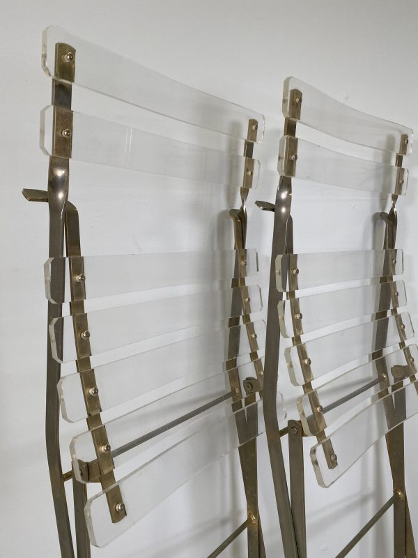 Vintage Lucite and Metal Folding Chairs - Image 3