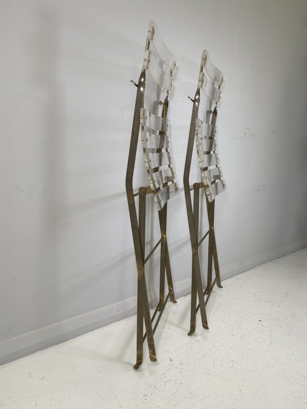 Vintage Lucite and Metal Folding Chairs - Image 4