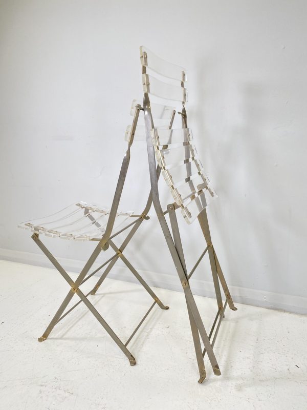 Vintage Lucite and Metal Folding Chairs - Image 9