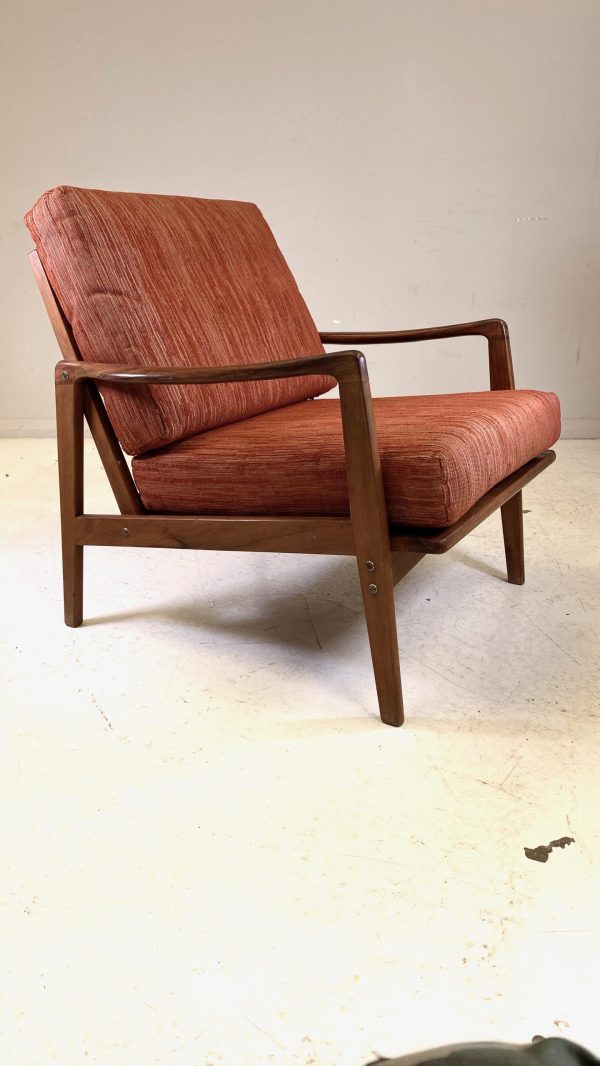 Mid Century Walnut Frame Armchair - Image 2