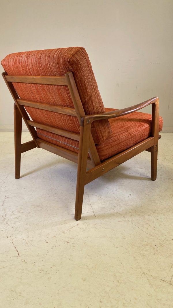 Mid Century Walnut Frame Armchair - Image 4