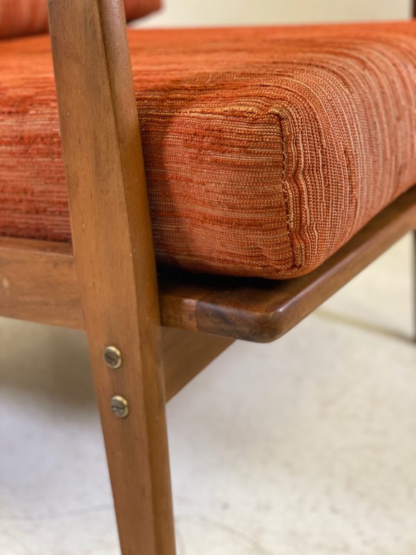 Mid Century Walnut Frame Armchair - Image 9