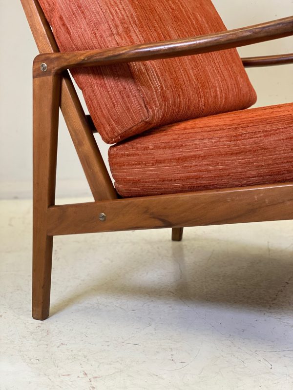 Mid Century Walnut Frame Armchair - Image 7