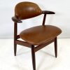 Tan Leather Cow Horn Chair by Tijsseling Nijkerk