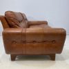 Vintage Compact Danish Tan Leather Sofa - Image 3