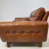 Vintage Compact Danish Tan Leather Sofa - Image 6