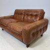 Vintage Compact Danish Tan Leather Sofa - Image 7
