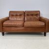 Vintage Compact Danish Tan Leather Sofa - Image 10