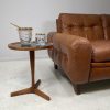 Vintage Compact Danish Tan Leather Sofa - Image 11