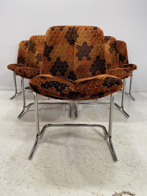 Set of 6 Original Pieff Eleganza Dining Chairs - c1970