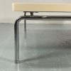 Retro Heavy Duty White Coffee Table with Red Glass Inserts - Image 2