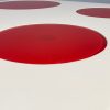 Retro Heavy Duty White Coffee Table with Red Glass Inserts - Image 3