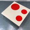 Retro Heavy Duty White Coffee Table with Red Glass Inserts - Image 5